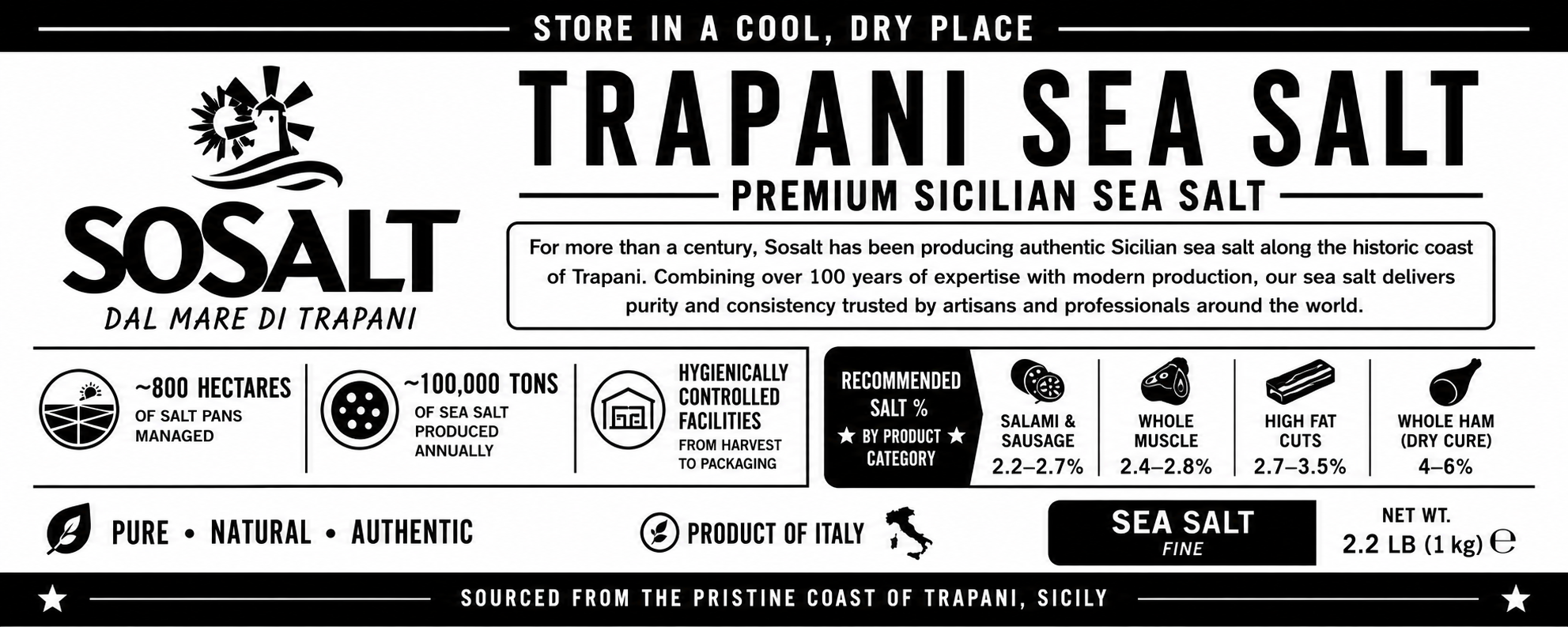 SoSalt Brand - Trapani Sicilian Sea Salt